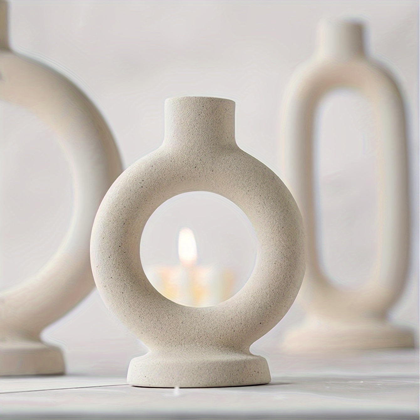 Portacandele in ceramica stile bohemien – Candelabri minimalisti per decorazione d'interni