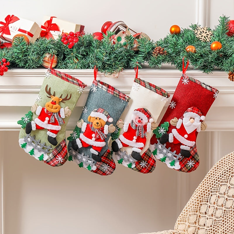 FestiveSocks - Set di 4 Calze di Natale