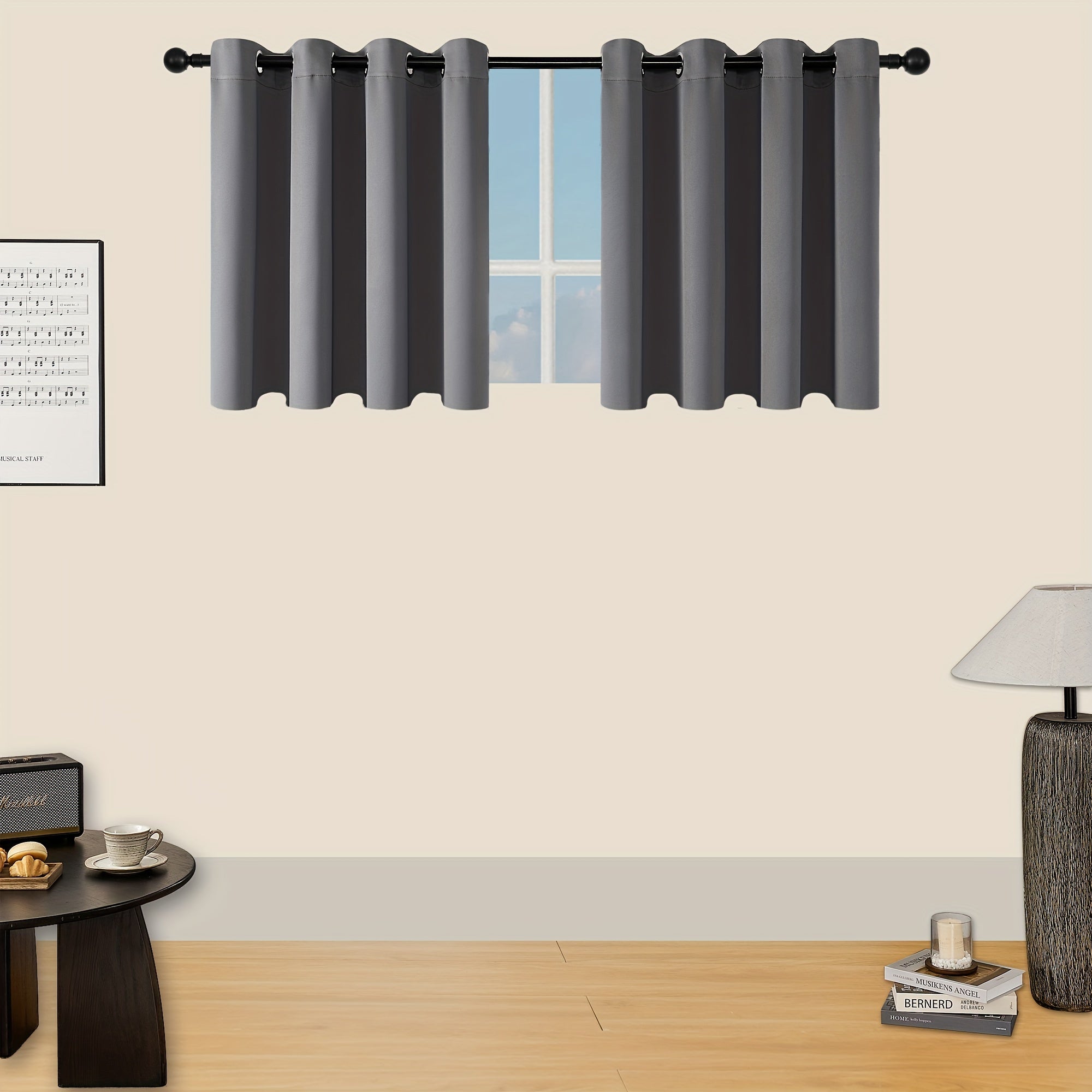 Verduisterende Gordijnen - 2 Stuks Moderne Polyester Gordijnen met Thermische Isolatie en Oogjes