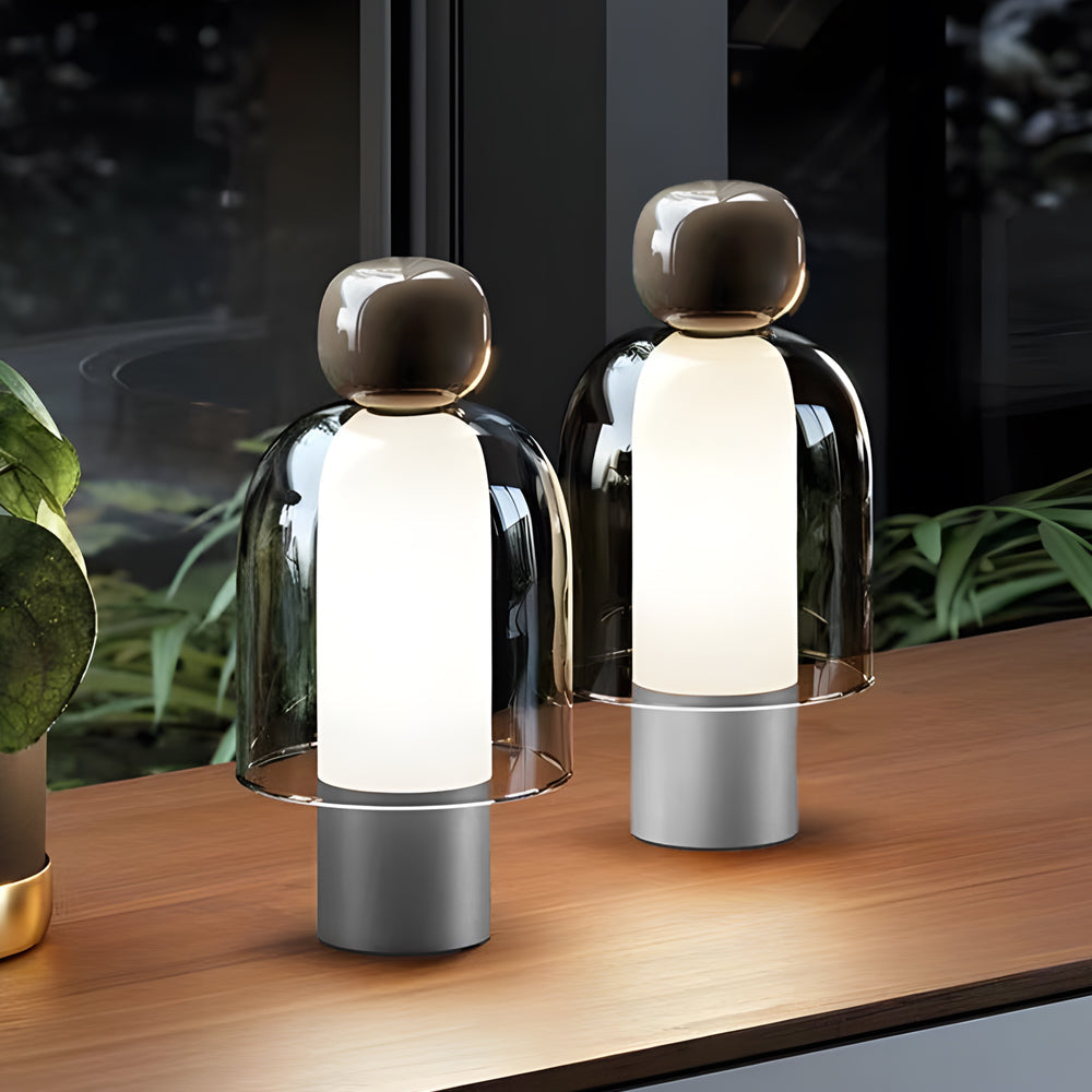 LumiGlass - Wireless LED Table Lamp with Dimmer and Rechargeable Battery