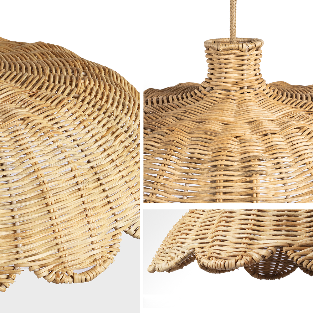 Lampada a sospensione intrecciata in rattan decorativa boho creativa