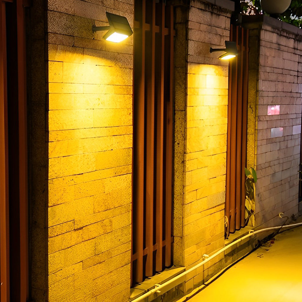 Lâmpadas Solares Modernas LED Pretas à Prova de Água IP65 Iluminação Exterior