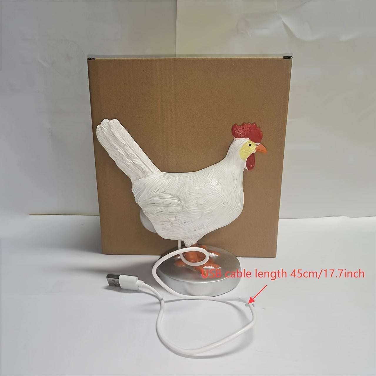 EggGlow - Lampada a uovo di gallina realistica con illuminazione LED USB e design 3D