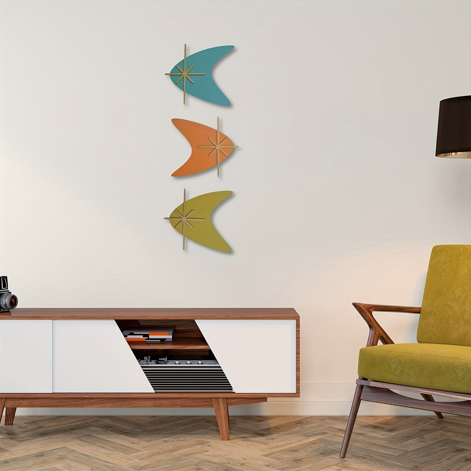 DecoSet - Art Deco Metalen Muursculpturen 3-delige Set