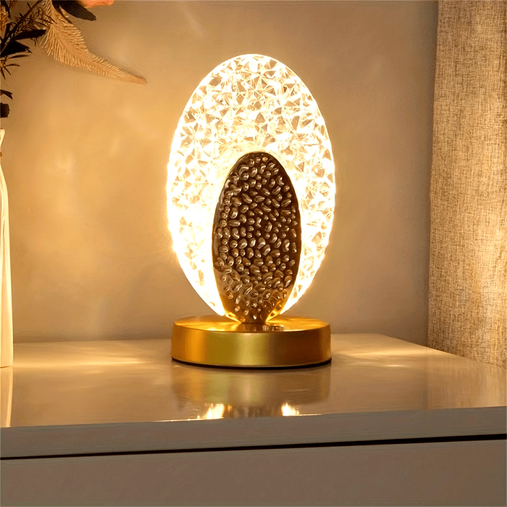 FeatherLamp - Candeeiro de Mesa Tátil USB com Design de Pena de Pavão, Luz LED Infinitamente Regulável