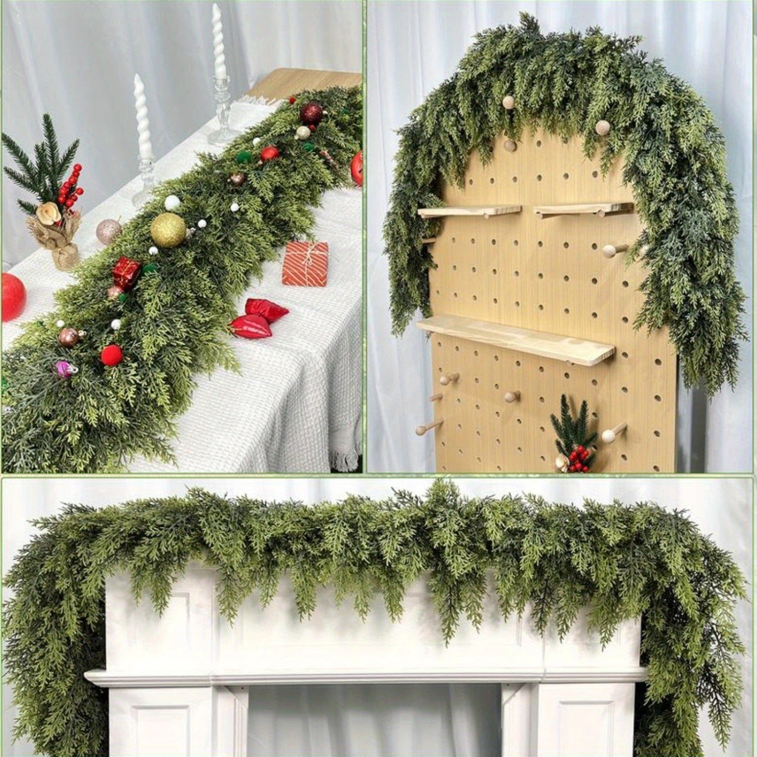 Christmas Garland Green Artificial Classic Unlit Holiday Decoration