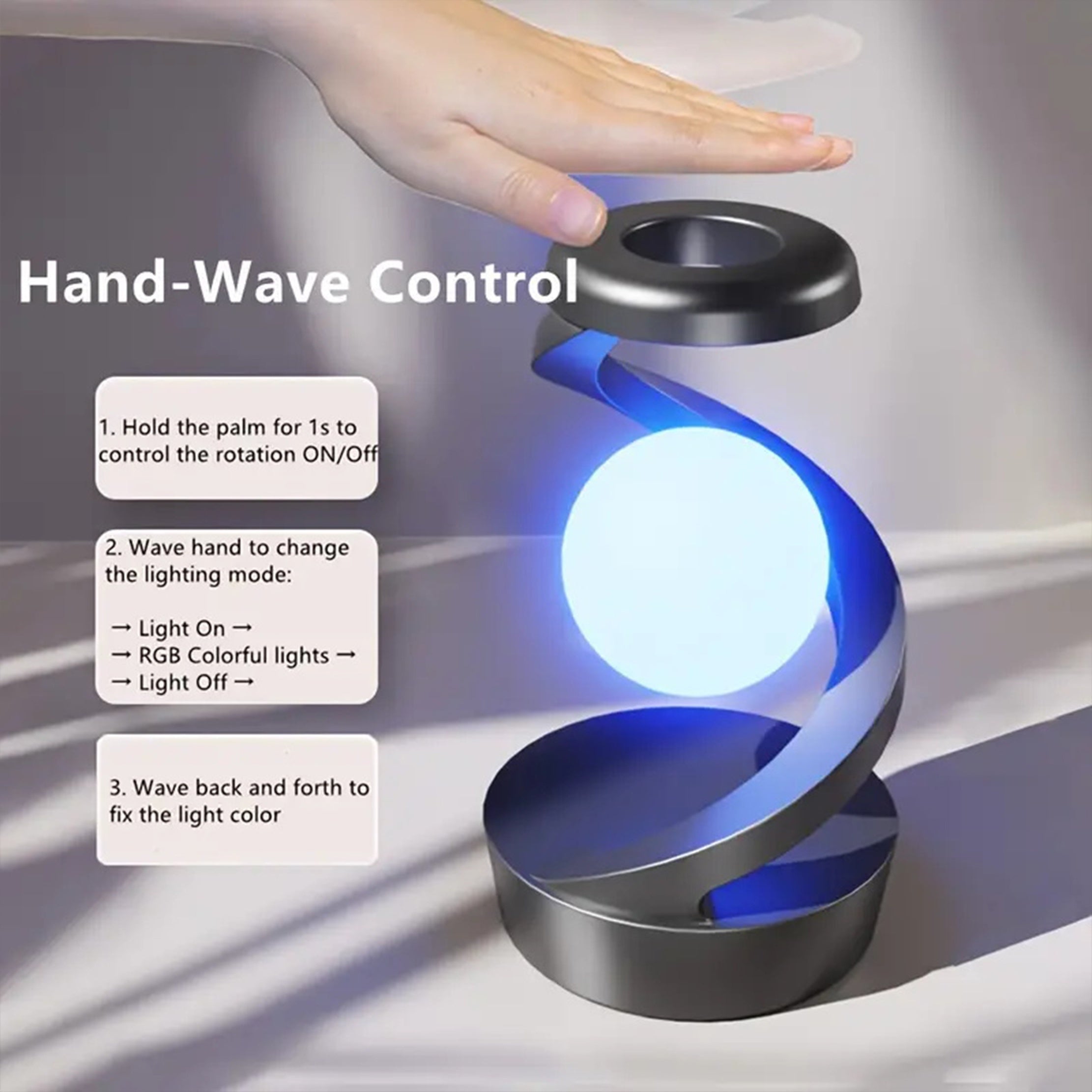 GestureGlow - RGB LED Desk Lamp with Wireless Charging