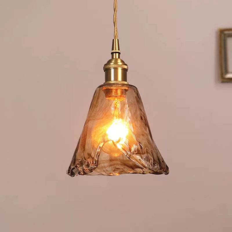 Eloise Lâmpadas de Teto Vintage LED em Metal Dourado e Vidro para Quarto, Sala de Estar, Sala de Jantar