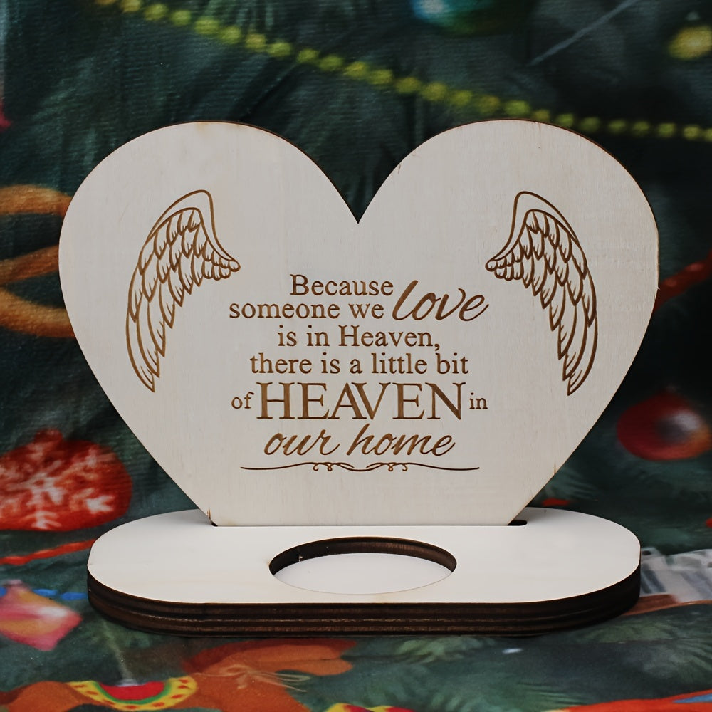 Portacandele a forma di cuore in legno - Decorazione natalizia e ricordo di famiglia