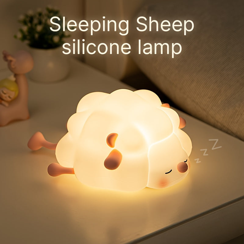 SheepGlow - Lampada Notturna LED Rosa a Forma di Pecora Ricaricabile USB
