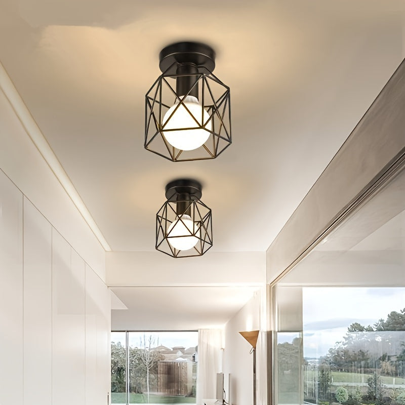 NordicLight - Zwarte IJzeren E27 Plafondlamp voor Slaapkamer en Keuken