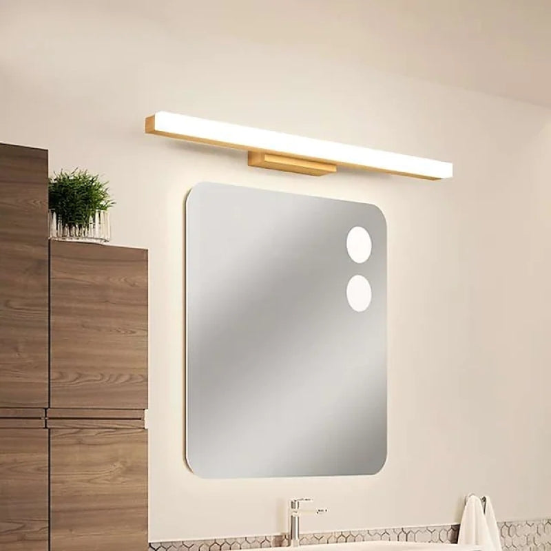 Lampada da parete LED lineare moderna Leigh - Bagno/Soggiorno - Legno