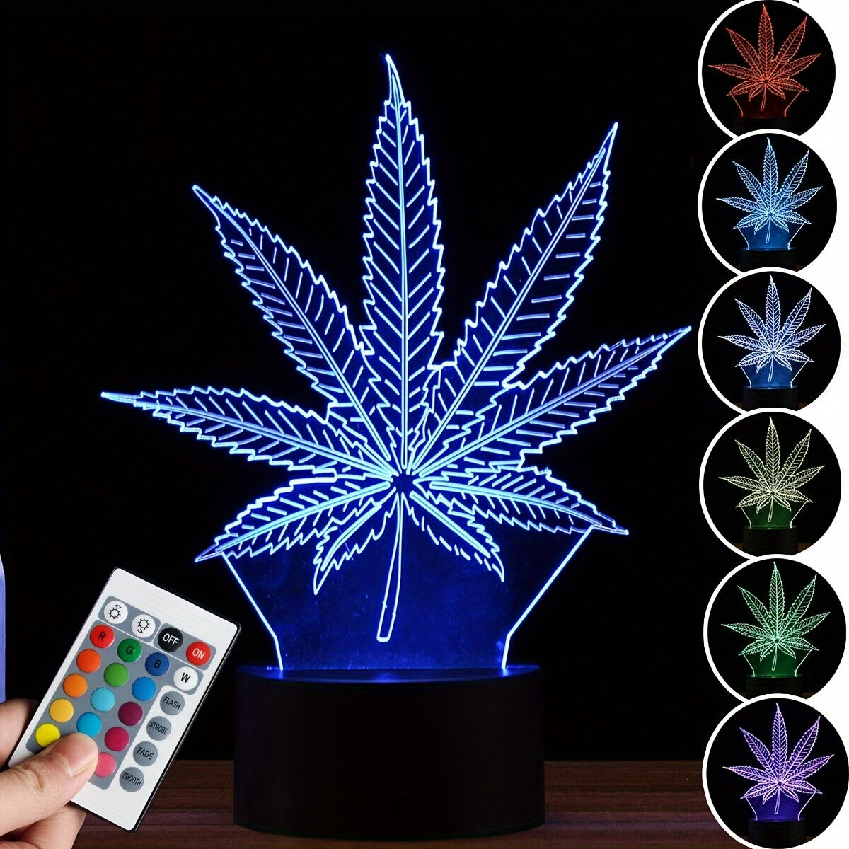 HempLeaf - 3D Night Lamp Acrylic Table Lamp