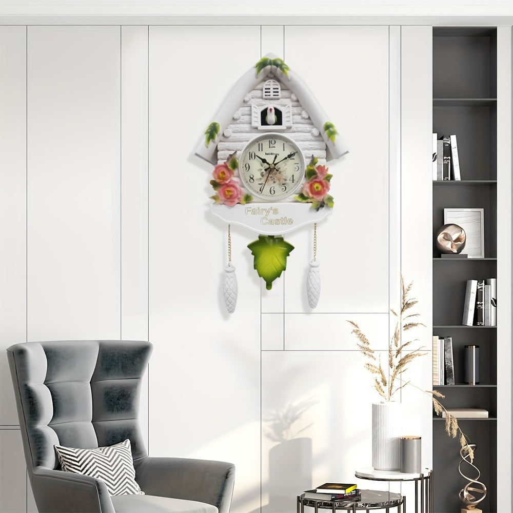 Nordic Koekoeksklok met Vogelhuisje - Dag- en Uuralarm, Pendelklok voor Woonkamer en Kantoor Decoratie