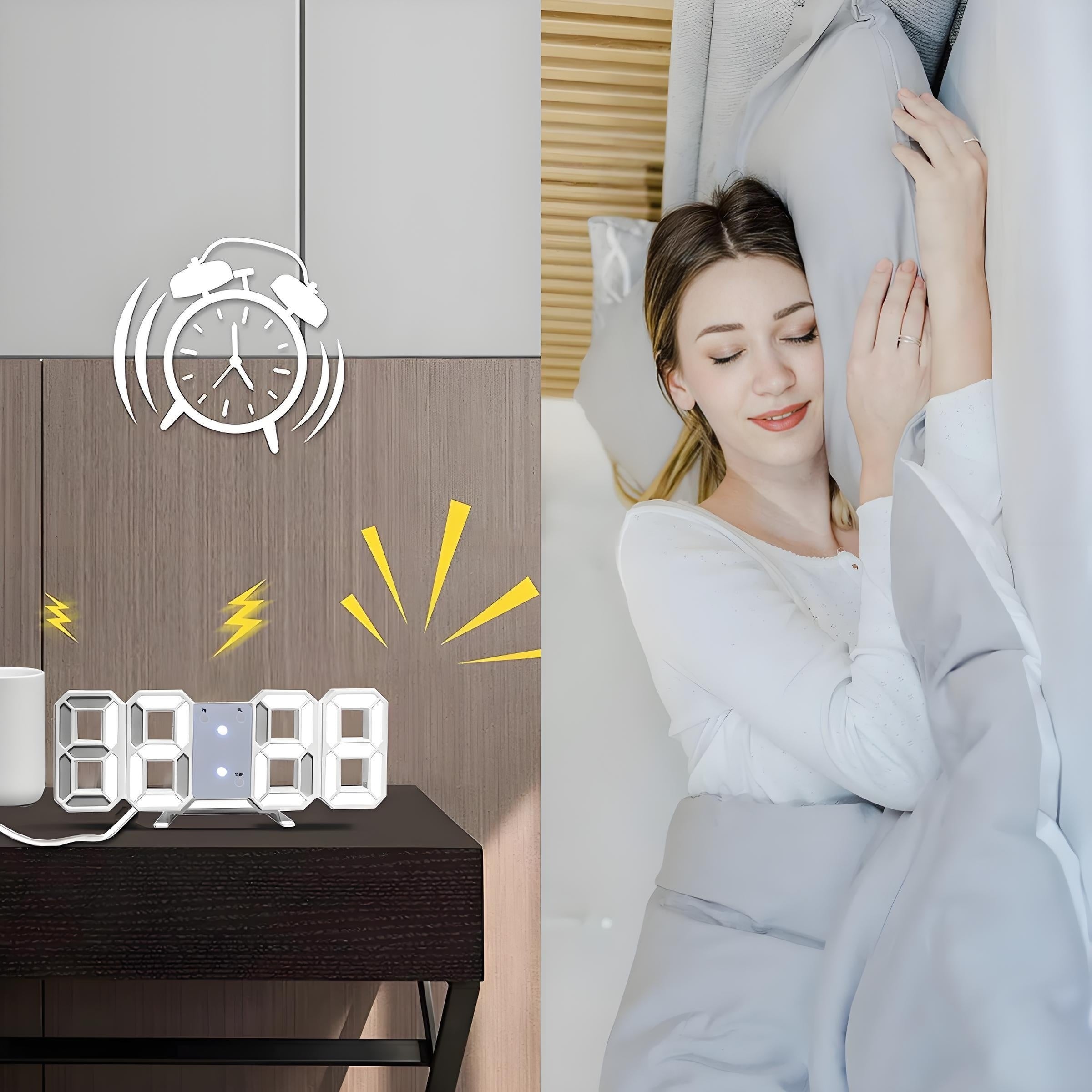 DigiTime - LED 3D Digital Clock with Calendar & Temperature Display