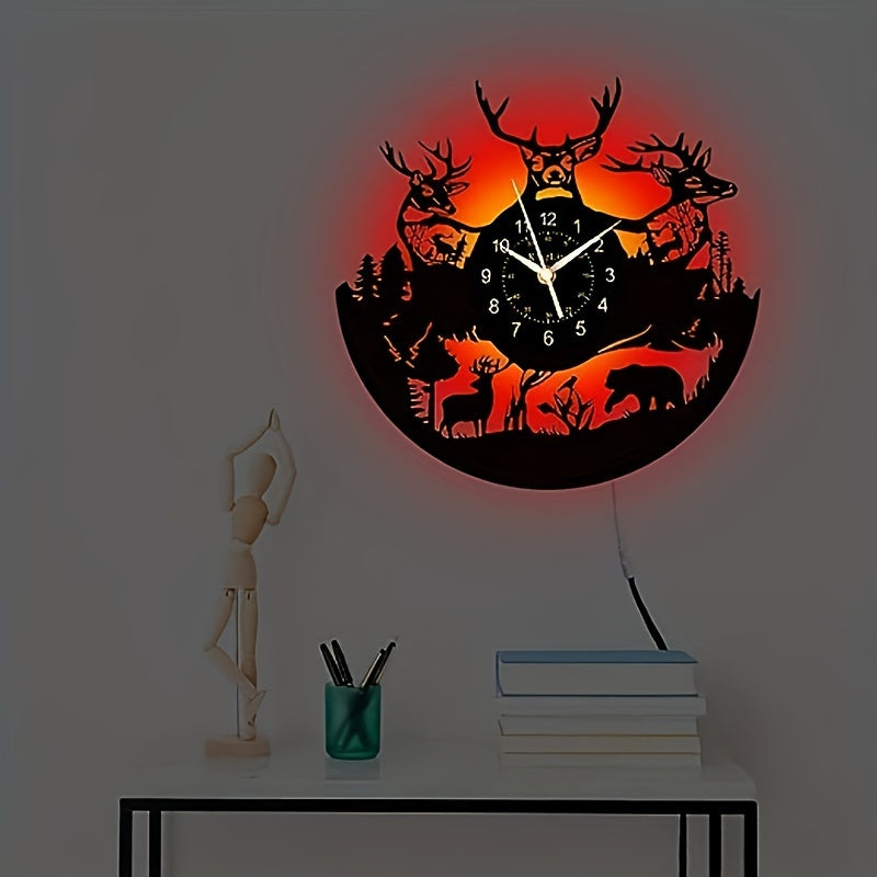 DeerGlow - Silent Deer Vinyl Wall Clock