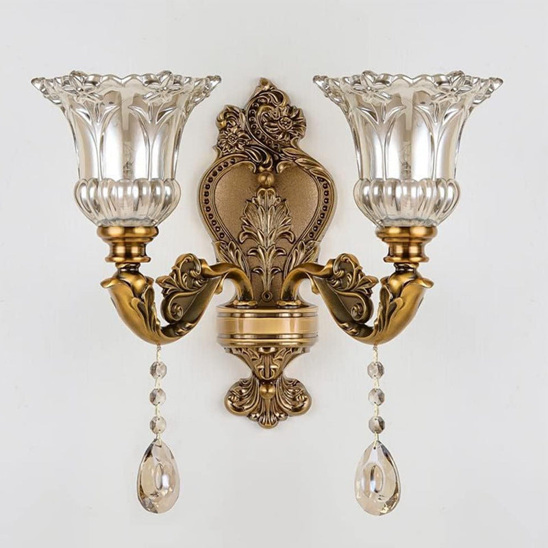 Wandlamp Vintage Goud Glas LED Dubbele Klassieke Binnenlamp