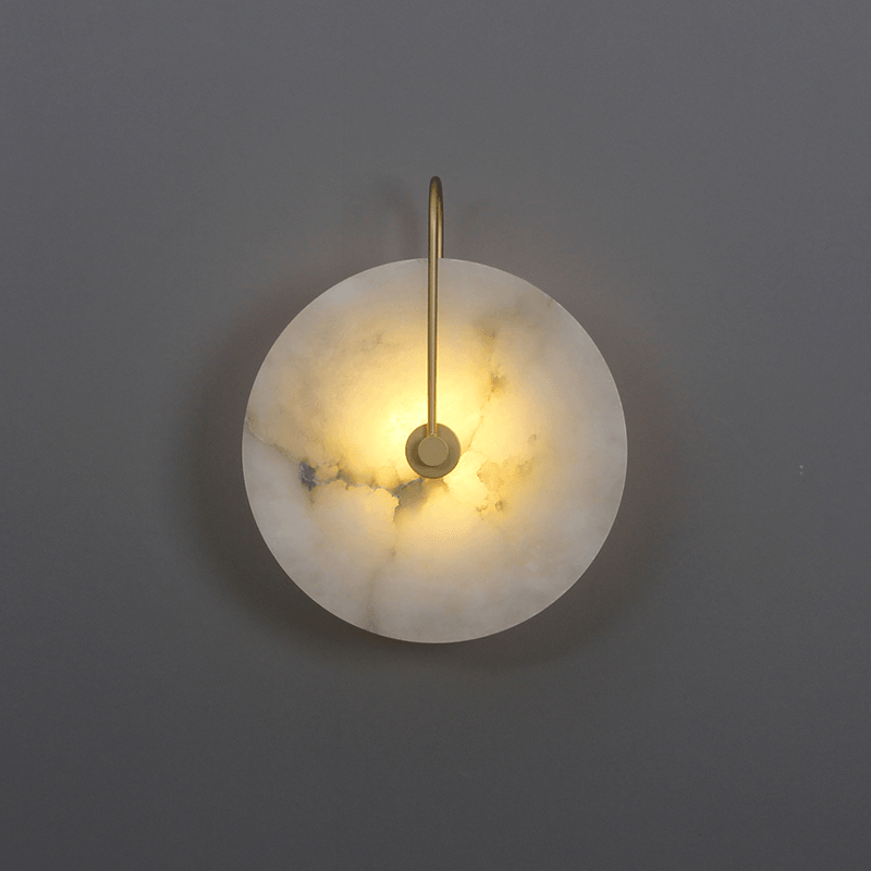 LuxeGlow - Modern LED Wall Lamp of Alabaster for Timeless Elegance