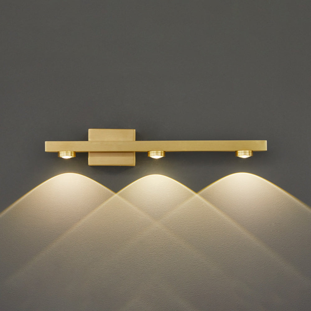 Freja - Lampada da parete LED moderna, nero/oro, bagno, metallo