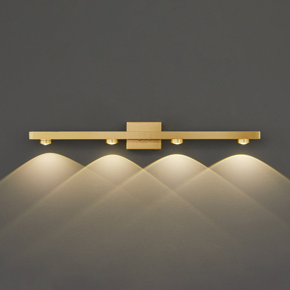 Freja - Lampada da parete LED moderna, nero/oro, bagno, metallo