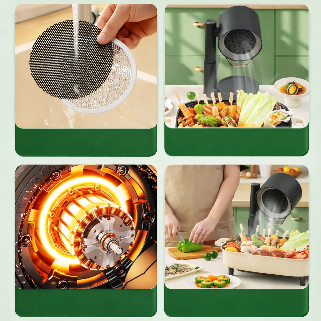Portable Compact Tabletop Kitchen Range Hood Air Filter