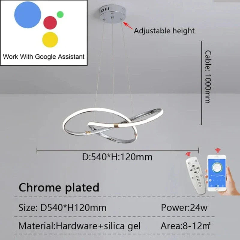 LightMaster - Supporto Sottile per Lampada a Sospensione LED Intelligente