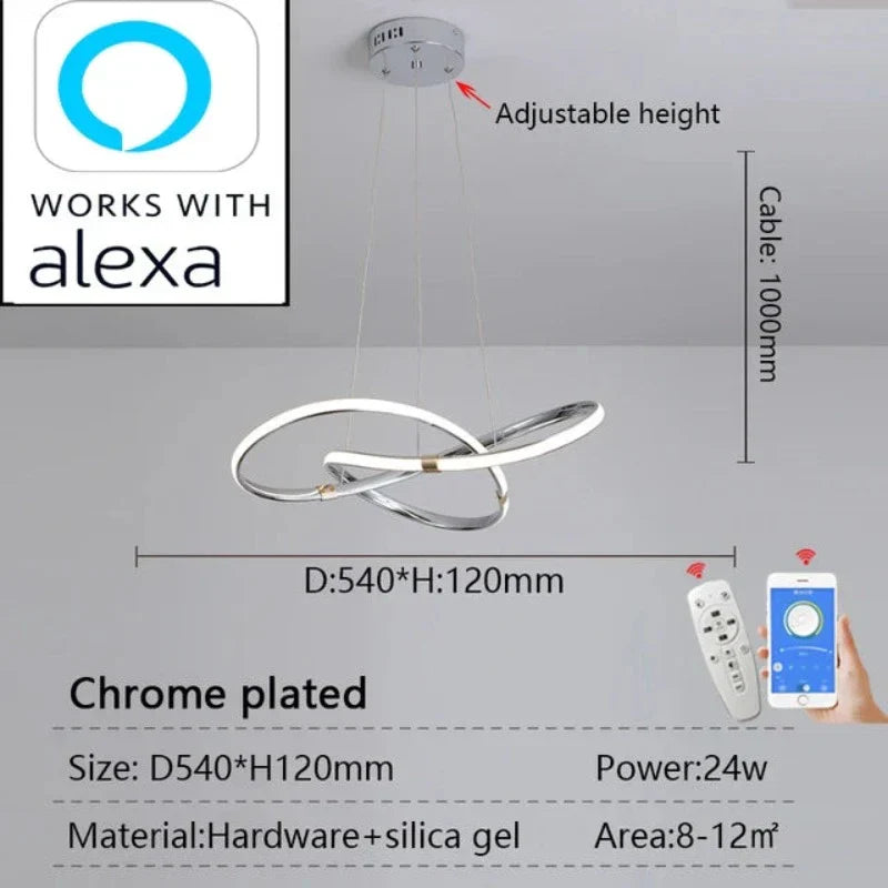 LightMaster - Supporto Sottile per Lampada a Sospensione LED Intelligente