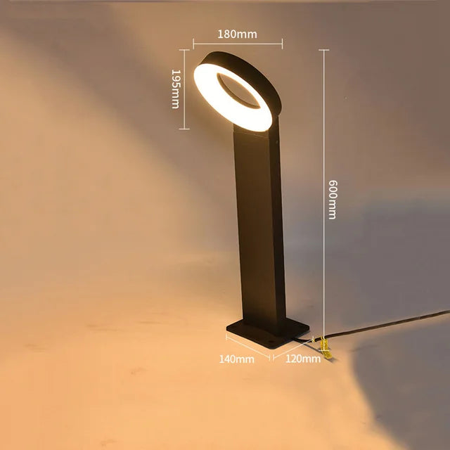 SolarGlow – Iluminação de Pavimento Solar LED em Alumínio – Design Moderno em Anel, Resistente à Água e Poupa Energia