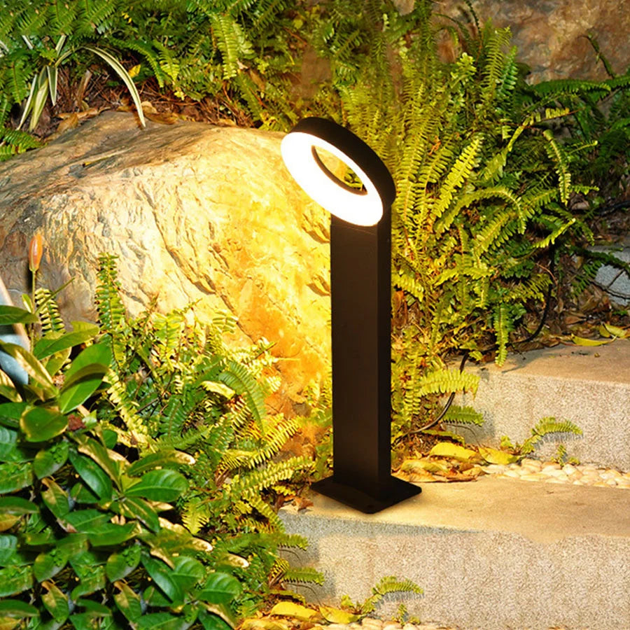 SolarGlow – Iluminação de Pavimento Solar LED em Alumínio – Design Moderno em Anel, Resistente à Água e Poupa Energia