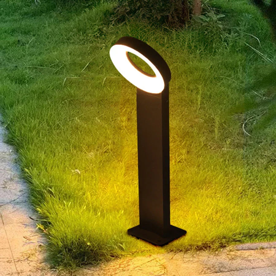 SolarGlow – Iluminação de Pavimento Solar LED em Alumínio – Design Moderno em Anel, Resistente à Água e Poupa Energia