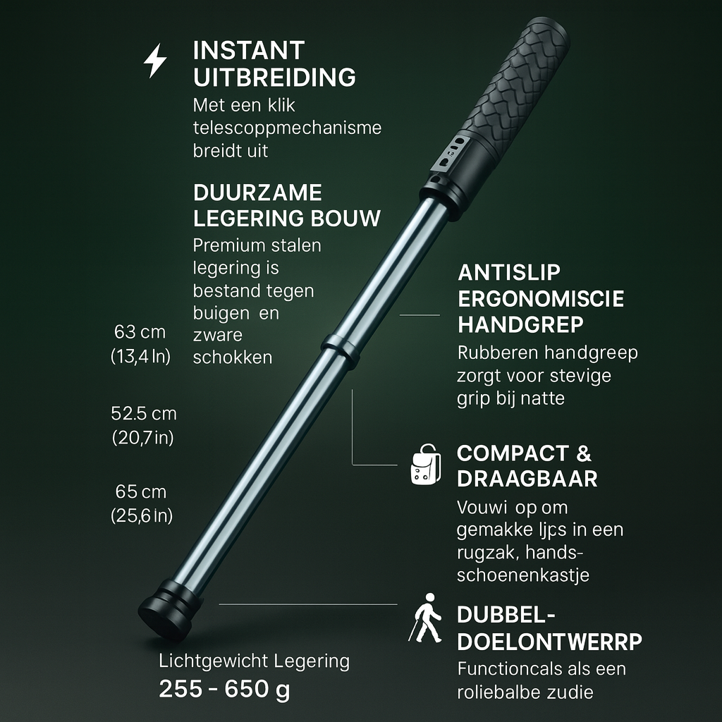 Walking Stick Lightweight Telescopic Foldable Support Cane