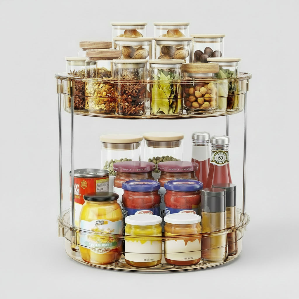 Organizzatore Cucina Piattaforma Girevole Compatta Bagno
