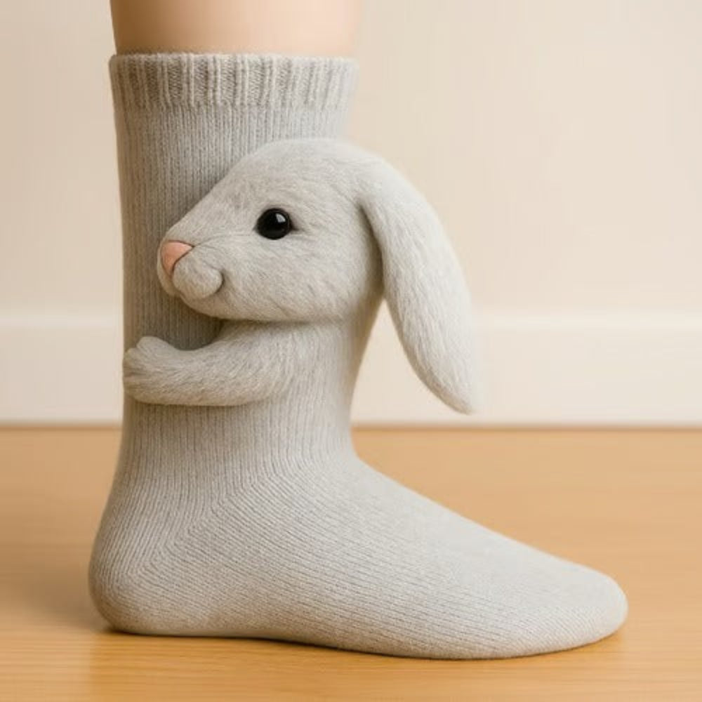 Animal Plush Slipper Socks Non-Slip Indoor Comfort Warmth 5