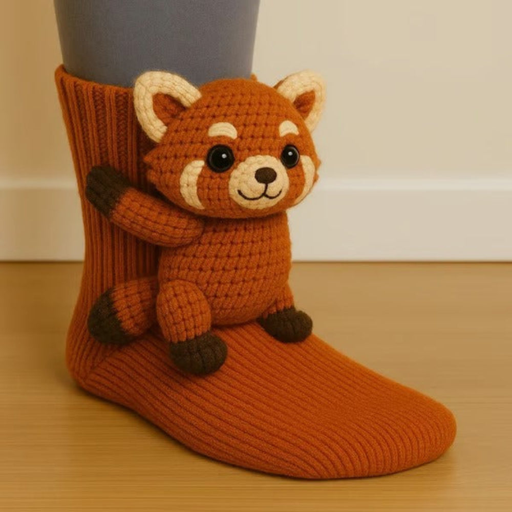 Animal Plush Slipper Socks Non-Slip Indoor Comfort Warmth 9