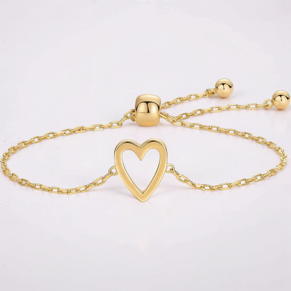 Set braccialetti cuore color oro regolabile amicizia