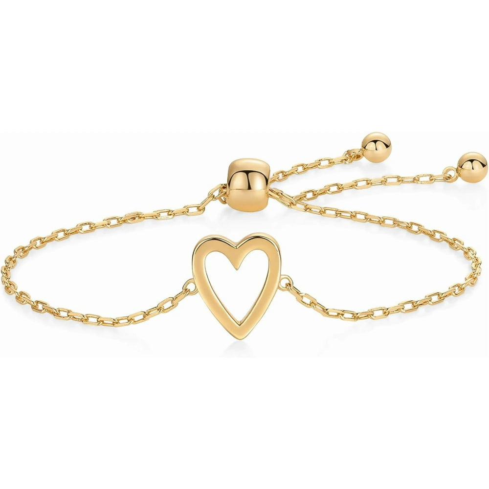Set braccialetti cuore color oro regolabile amicizia