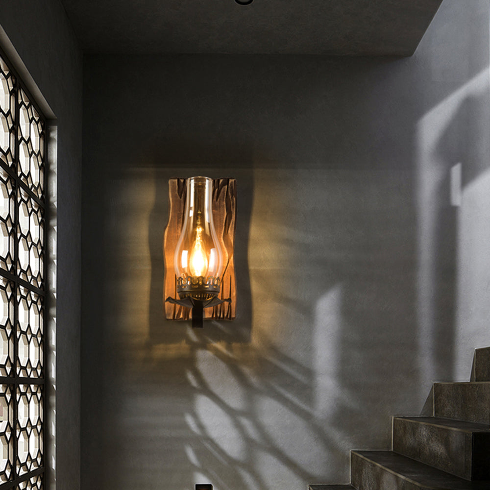 Wandlamp Industrieel Vintage Hout Metaal Binnen