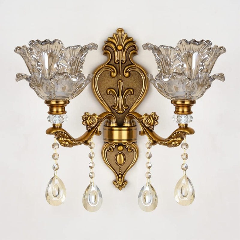 Wandlamp Vintage Goud Glas LED Dubbele Klassieke Binnenlamp