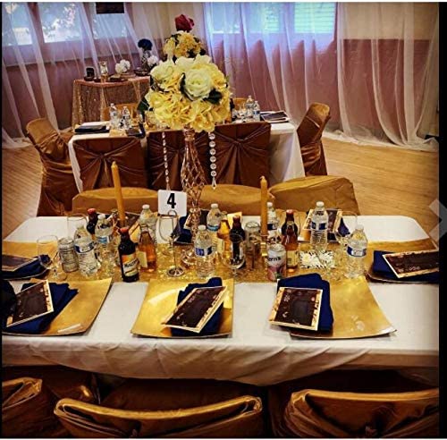 Set di 2 Candelabri Metallici Dorati per Tavolo