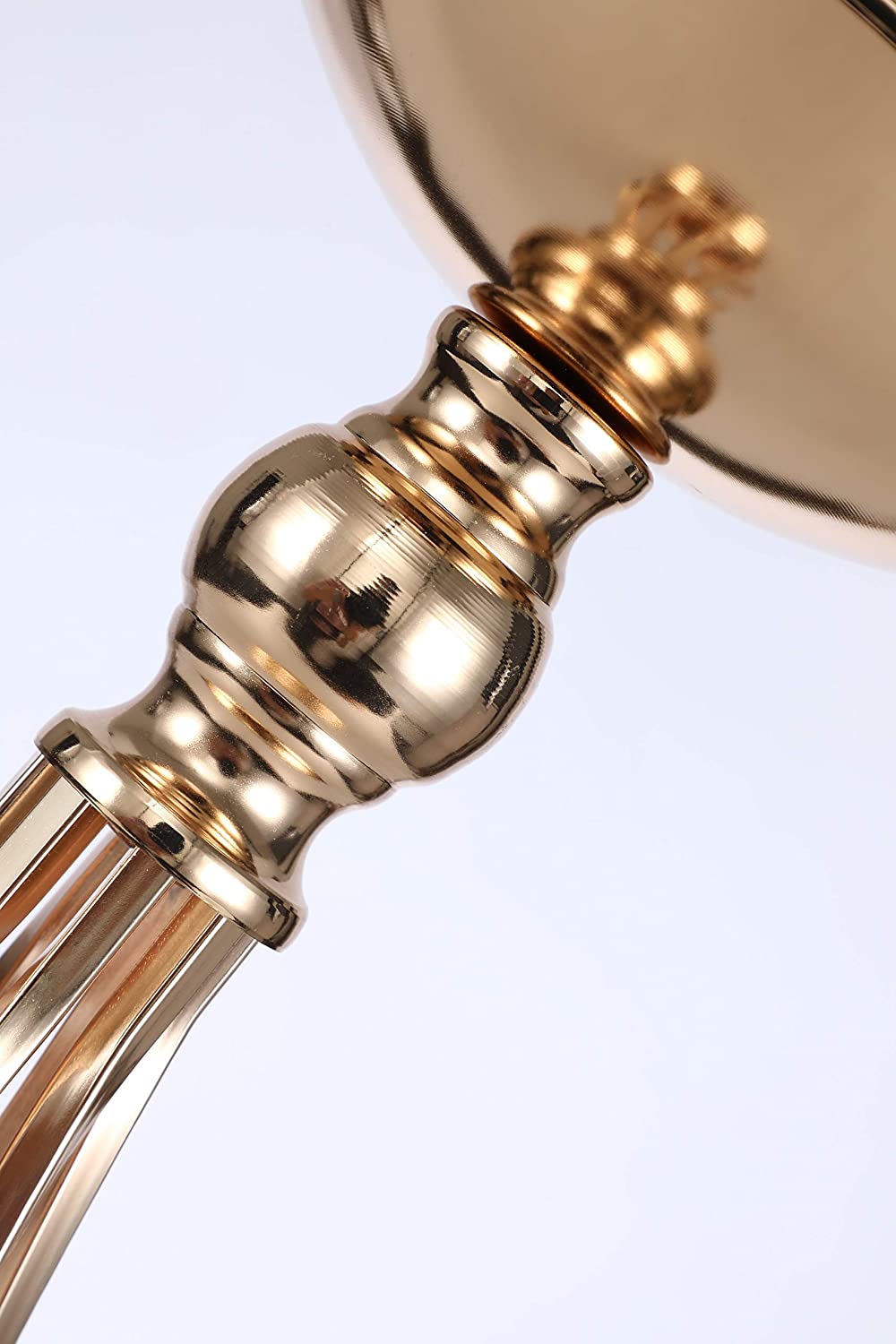 Set di 2 Candelabri Metallici Dorati per Tavolo