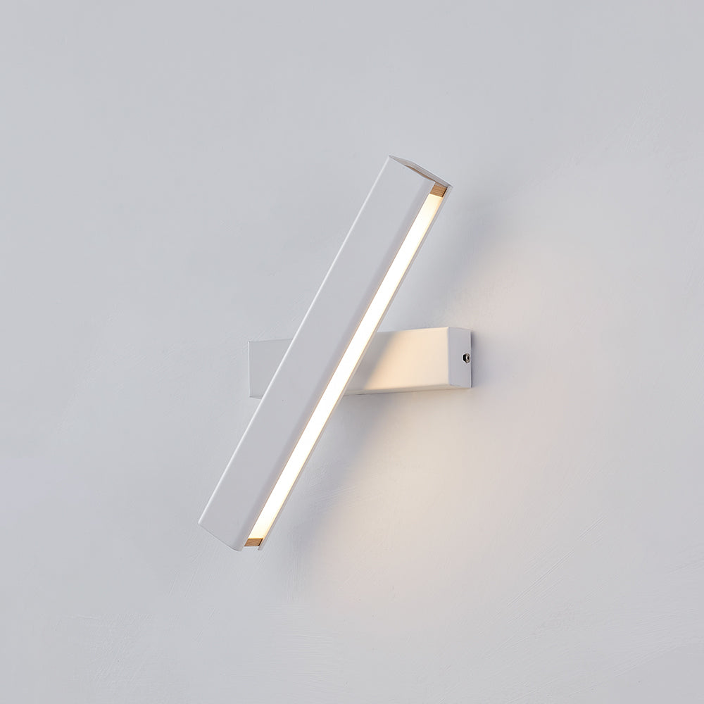 Aqsa Lâmpada de Parede LED Moderna Interior Giratória Retangular Metal/Madeira Sala de Estar