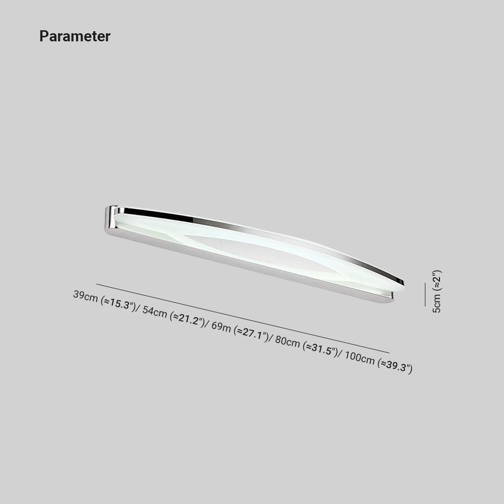 Leigh Moderna Minimalista Lampada da Parete LED Ovale Cromo Camera da Letto/Bagno Metallo Acrilico