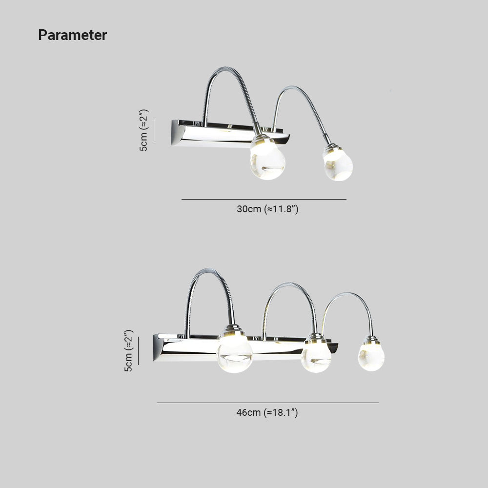 Leigh Lampada a LED Moderna da Parete Bianca per Soggiorno/Bagno Metallo Acrilico 2/3 Luci