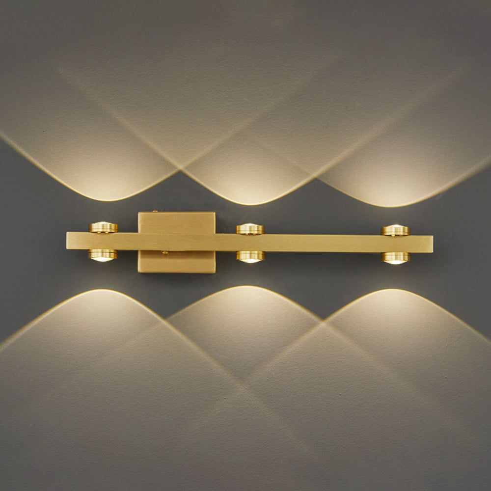 Freja - Lampada da parete LED moderna, nero/oro, bagno, metallo