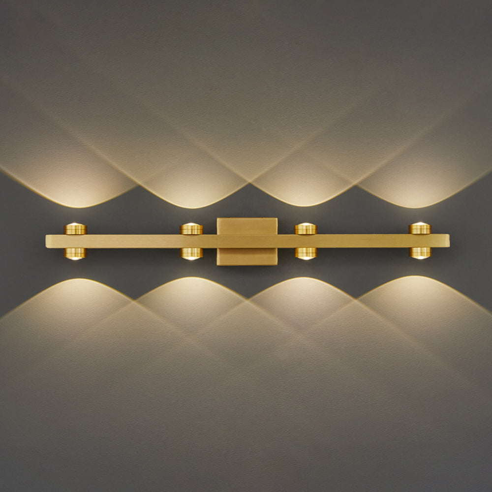 Freja - Lampada da parete LED moderna, nero/oro, bagno, metallo