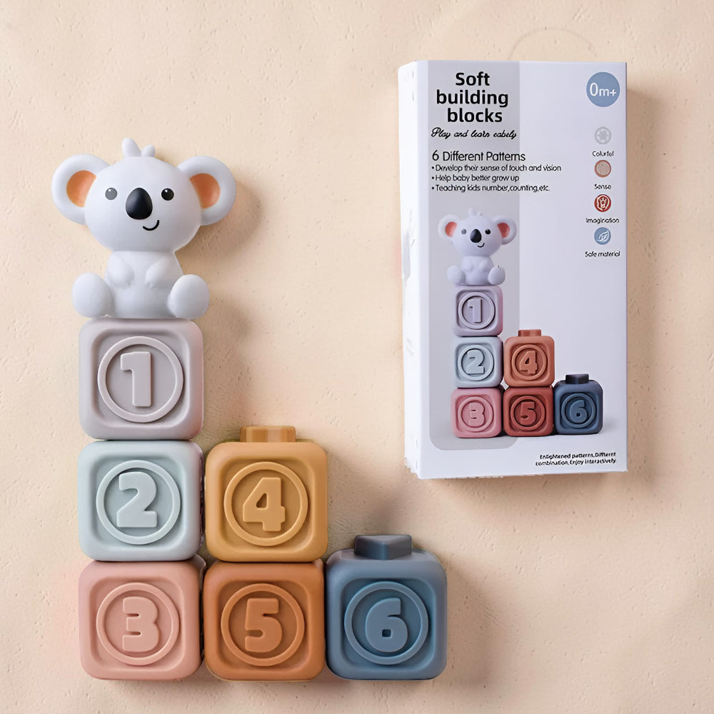 Baby Toy Teething Rings Stacking Blocks Sensory Learning Set