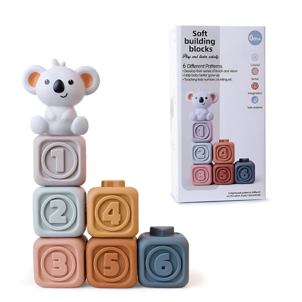 Baby Toy Teething Rings Stacking Blocks Sensory Learning Set