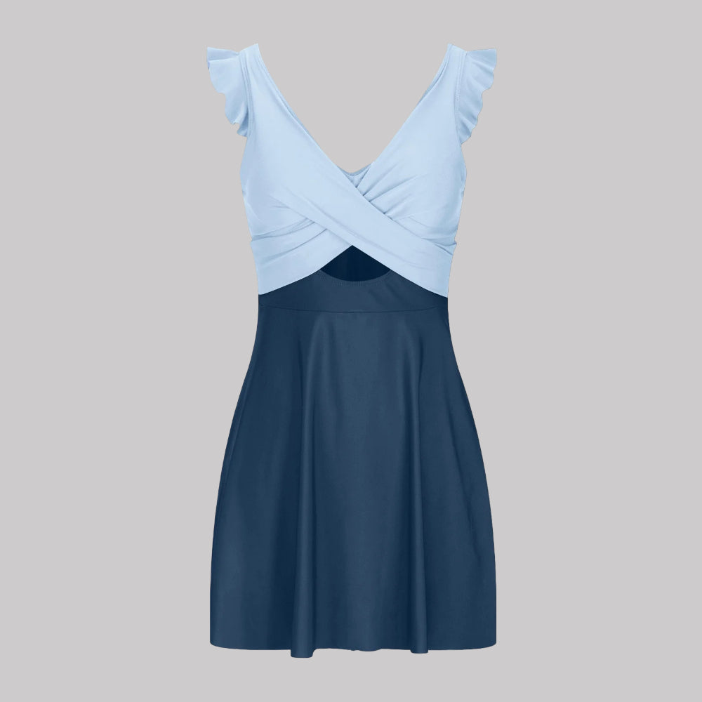 Bañador Mujer Moldeador Control Abdomen Push Up Halter Falda