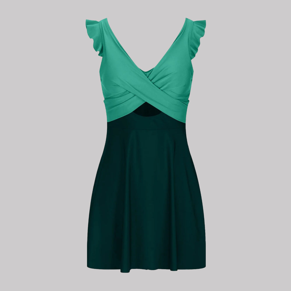 Bañador Mujer Moldeador Control Abdomen Push Up Halter Falda