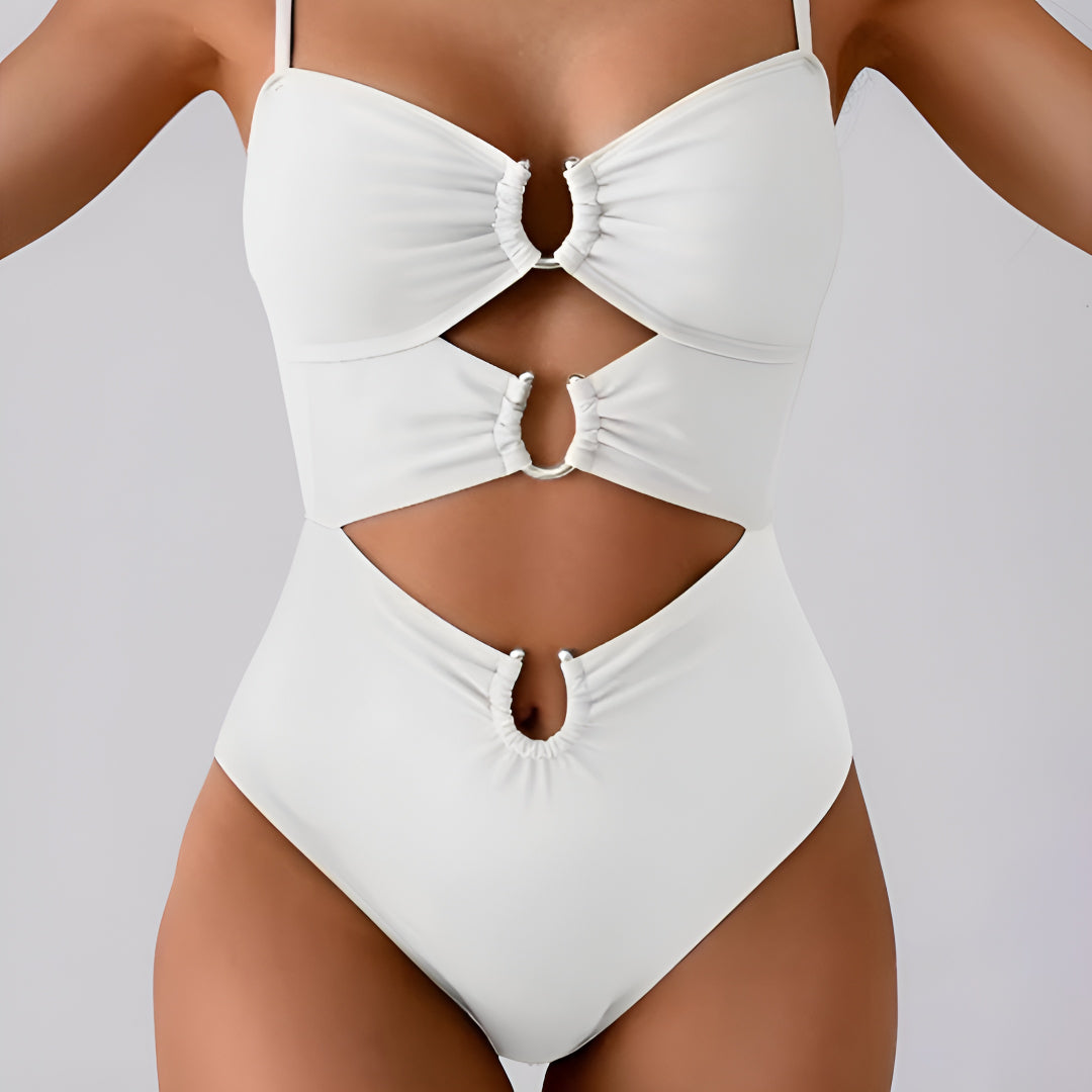 Bañador Mujer Monokini Recortes Control Abdomen Tirantes Ajustables